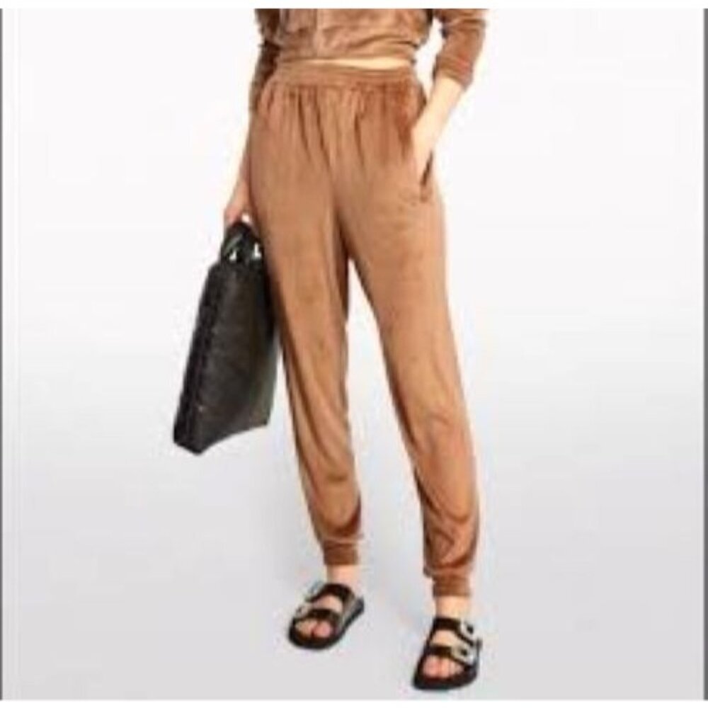 Skims Velour Bronze‎ Copper Joggers Bronze Sz M Cozy Luxe Y2K Baddie Streetwear